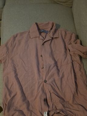 Free Planet Men's Lightweight Button-Up Shirt Jacket - Dusty Rose